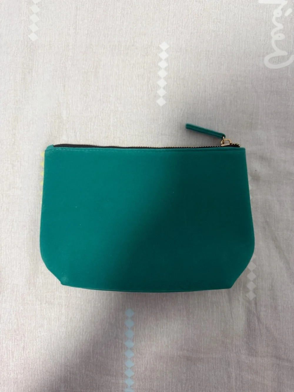 Kiehl's Teal Velvet Cosmetic Pouch with Gold Star Print